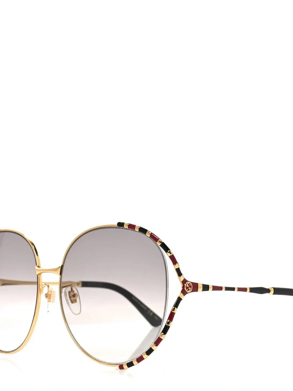 Gucci Gold Frame Sunglasses with gray Gradient Lenses - Picture 4 of 9